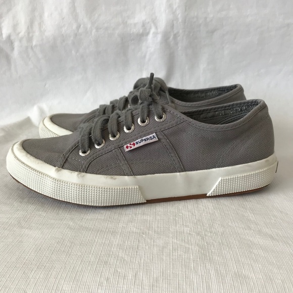 Superga Shoes - Superga Gray Canvas Sneakers